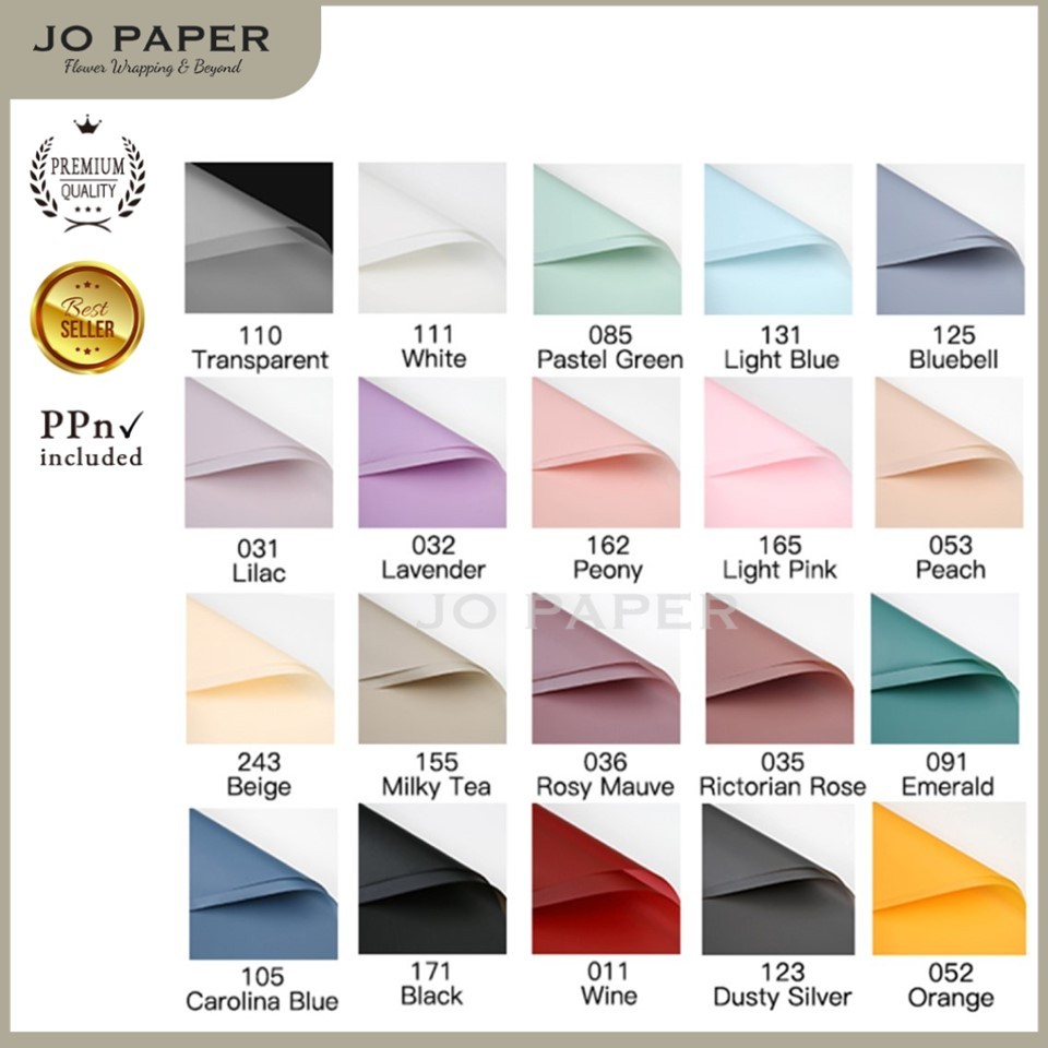 

[5 LEMBAR] Flower Wrapping Paper Kertas Buket Bunga Polos Korea Cellophane Waterproof