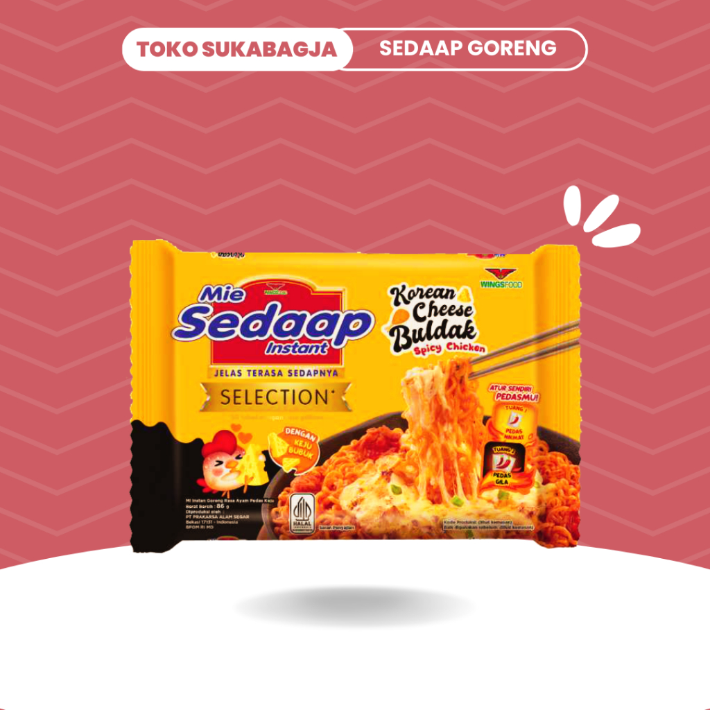 

Sedaap Mie Instan Goreng Korean Cheese Buldak Mi Sedap Korea Baru Mi Goreng Spicy Chicken 86gr