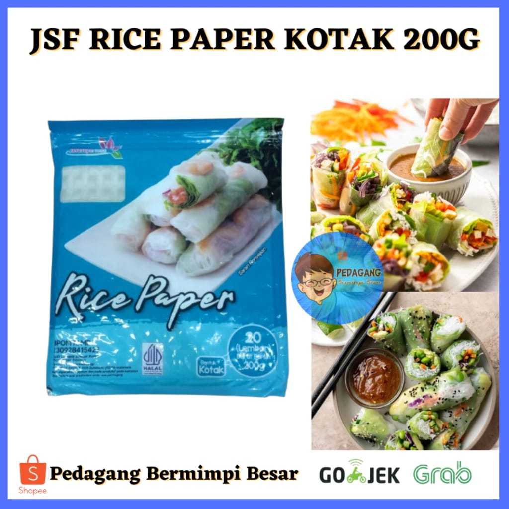 

JSF RICE PAPER KOTAK 200G/ Rice Paper Vietnam Kulit Lumpia 200g/ BANH TRANG KOTAK / JSF RIC PAPER KOTAK