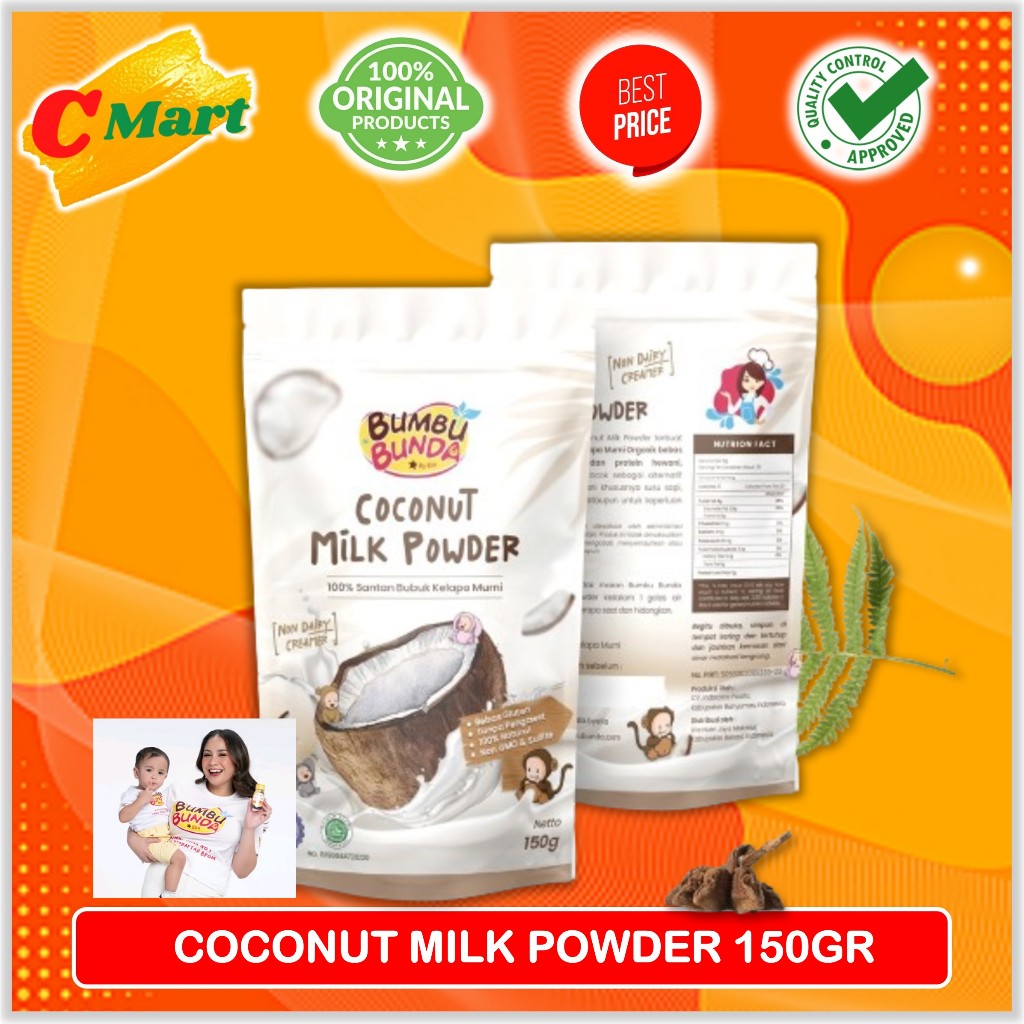 

Bumbu Bunda Elia Coconut Milk Powder 150gr - Santan Anak Bb Booster Mpasi - Santan Organik - CMart