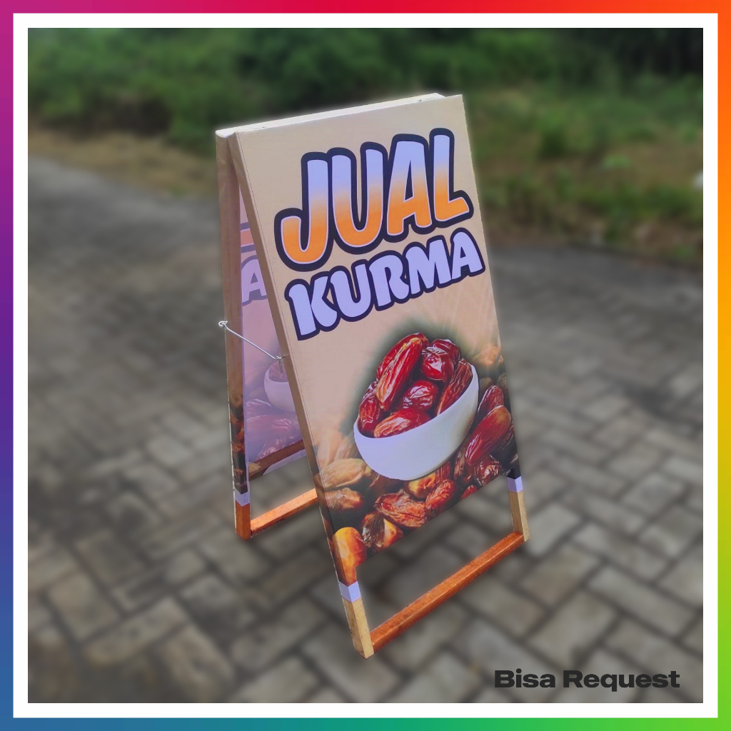 Standing Banner Kayu Jualan