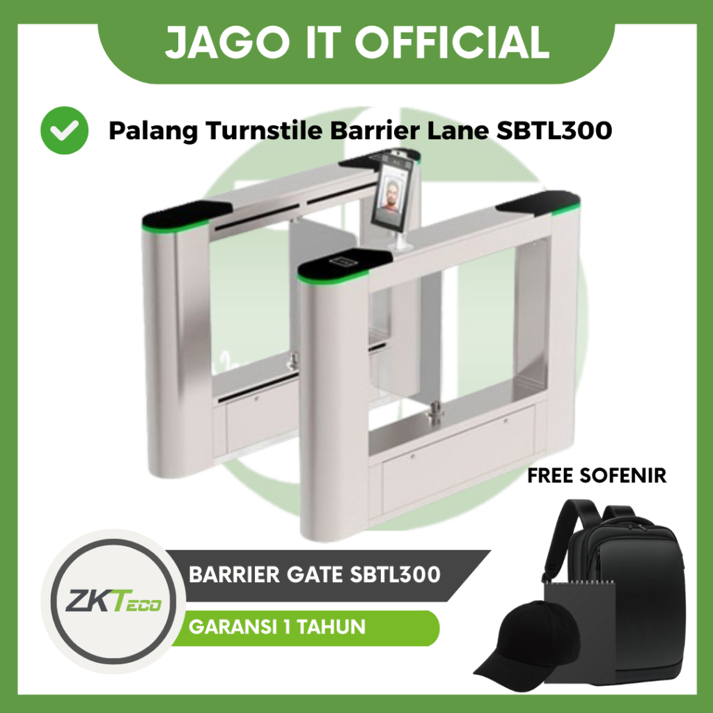 Swing Barrier Gate Turnstile Akses Kontrol ZKTeco SBTL300 Original