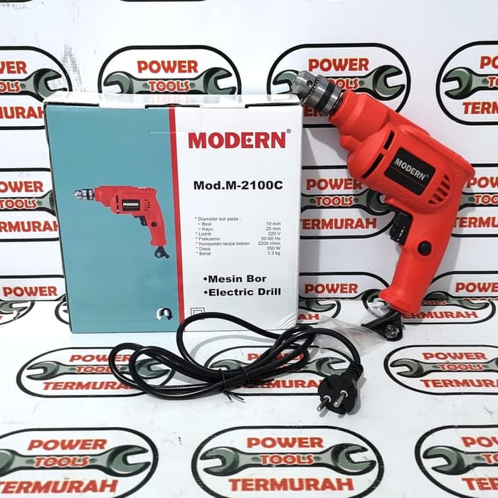 

Bor 10 mm MODERN M-2100C Besi Kayu 2 Way Bolak Balik Arah Merah