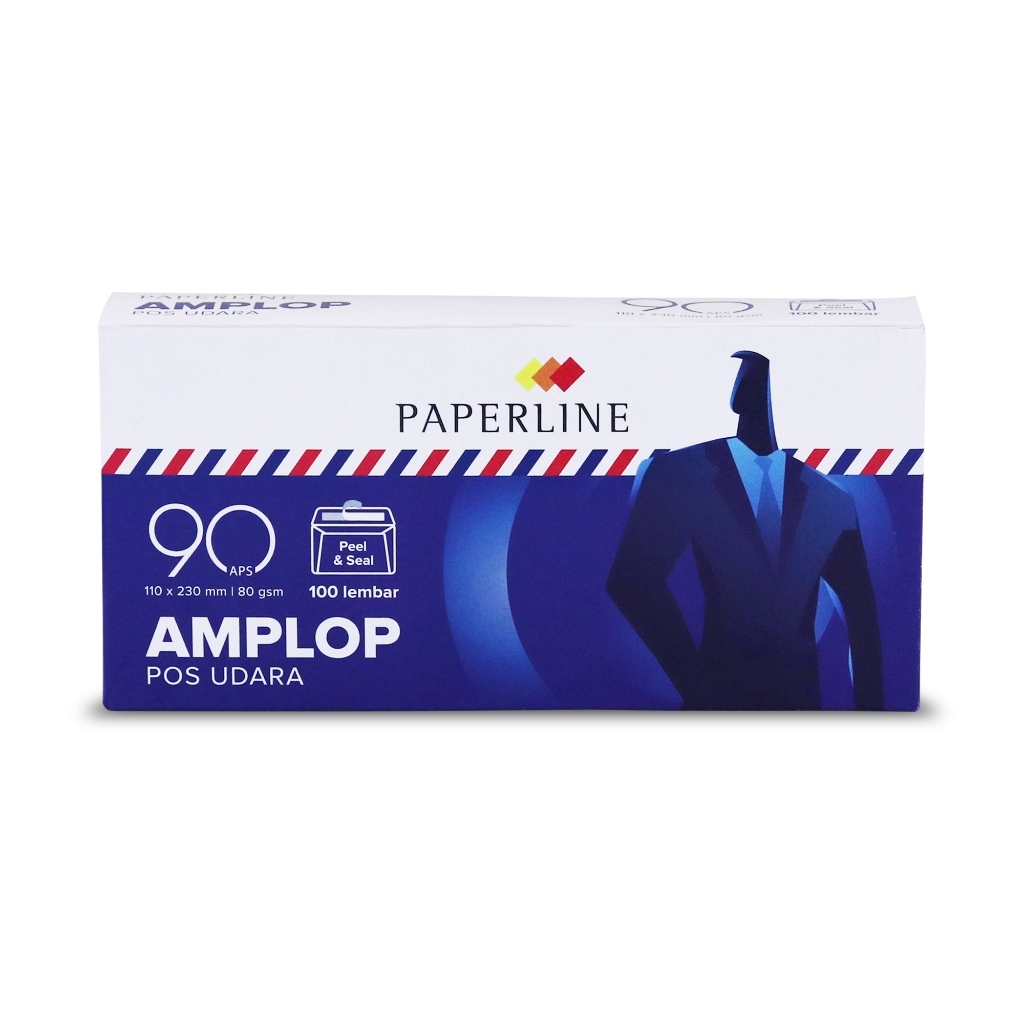 

GRAMEDIA BATAM-Paperline Amplop Putih Airmail 90 APS Bergaris Merah Biru - PPL EV 90 APS