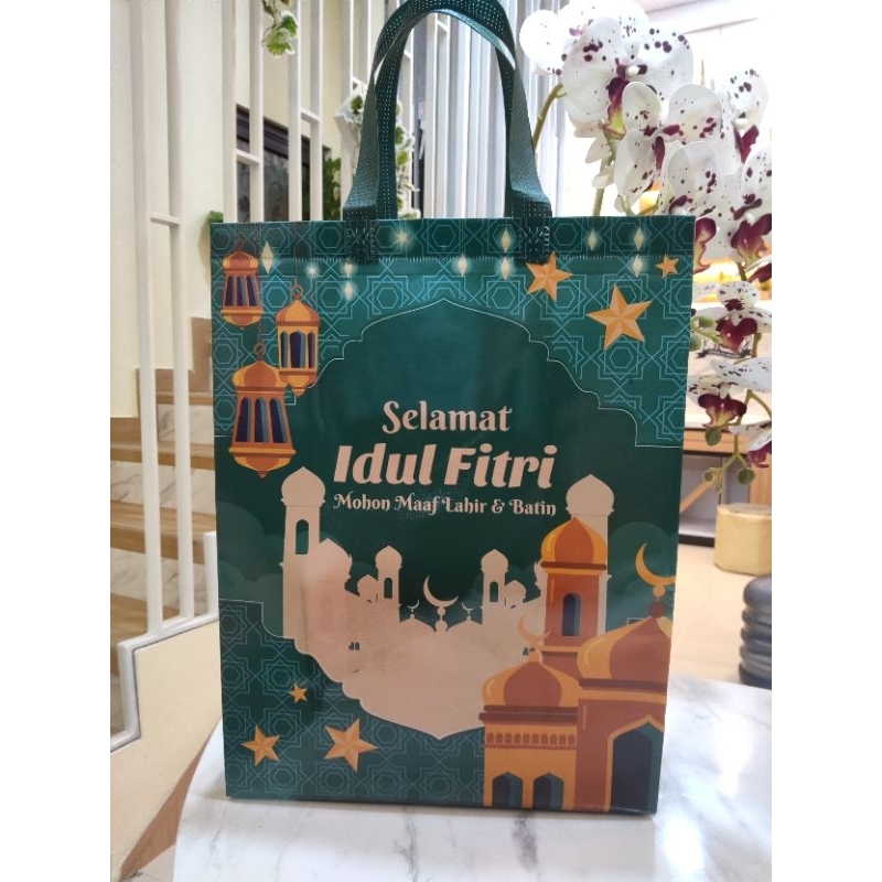 

(PAKET 5 PCS) Tas lebaran IDUL FITRI press LAMINASI MEWAH JUMBO