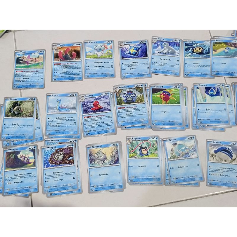 kartu Pokemon ori TCG Indonesia elemen Air satuan