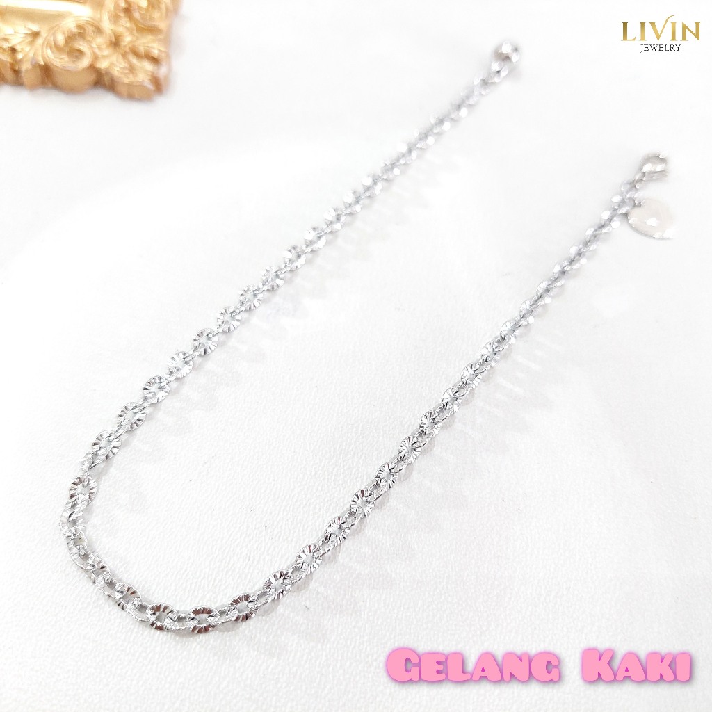 Gelang kaki rantai nori ukir lapis emas - GTX 142 Gelang kaki polos simple