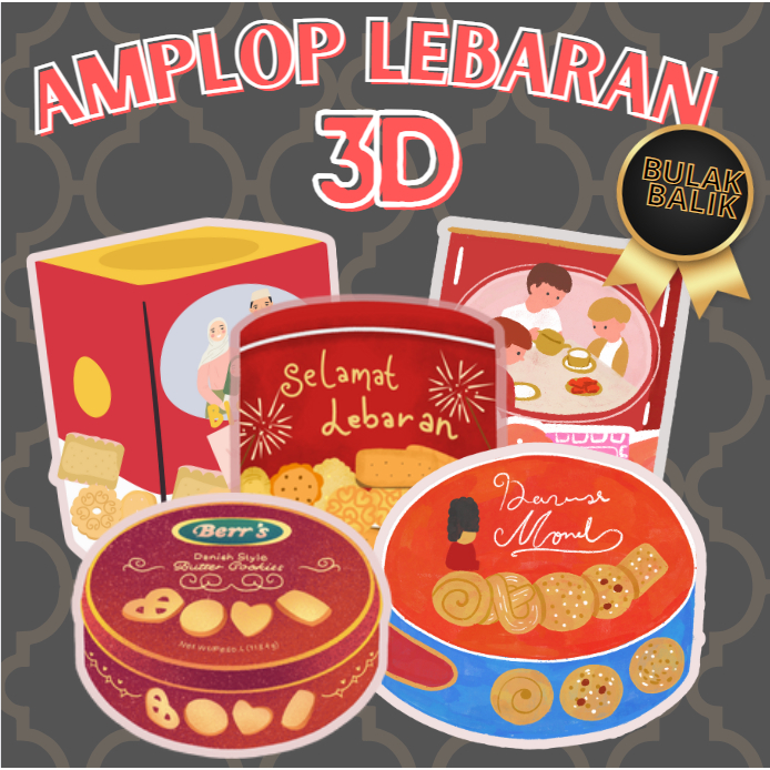 

Amplop Lebaran 3D Bulak balik Kue kaleng satuan