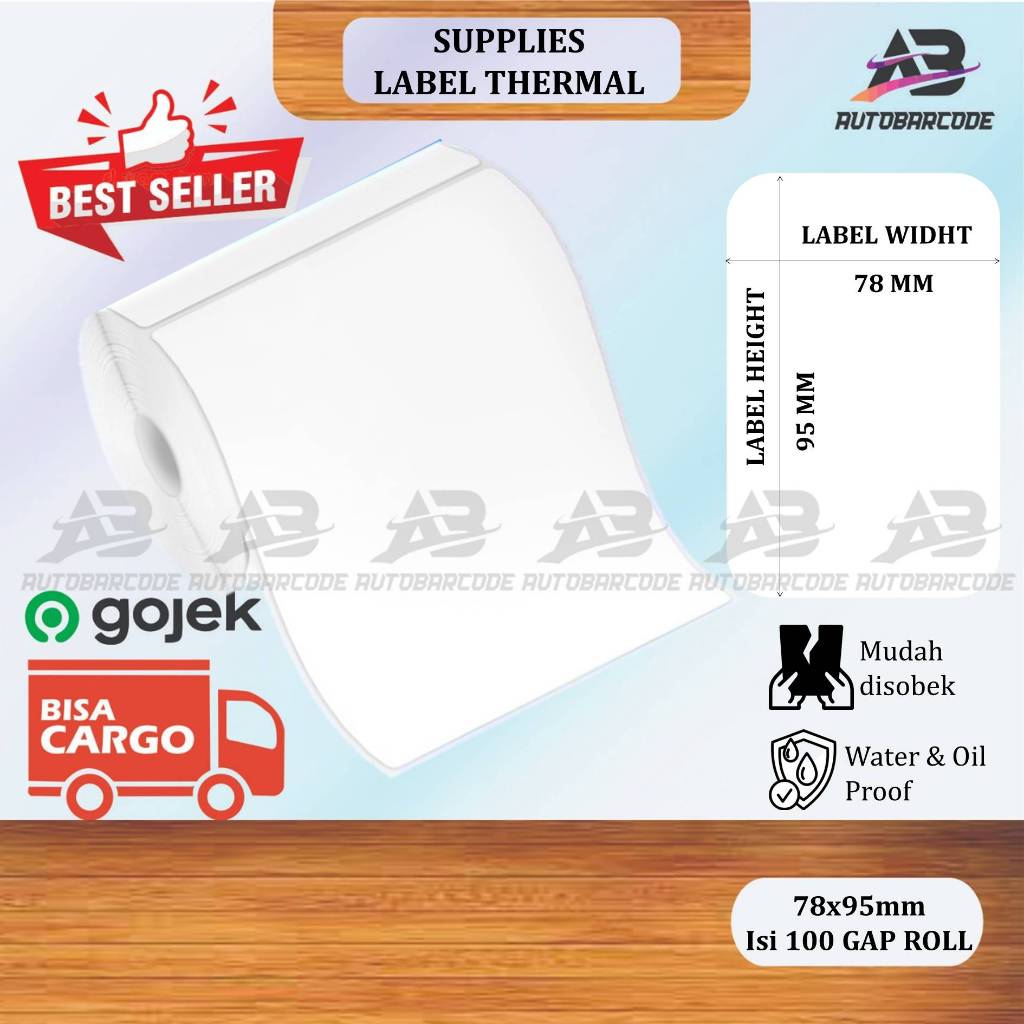

Label Thermal 76x95 isi 100 Stiker Resi Pengiriman Marketplace Toko Online Sticker 80x100 78x95
