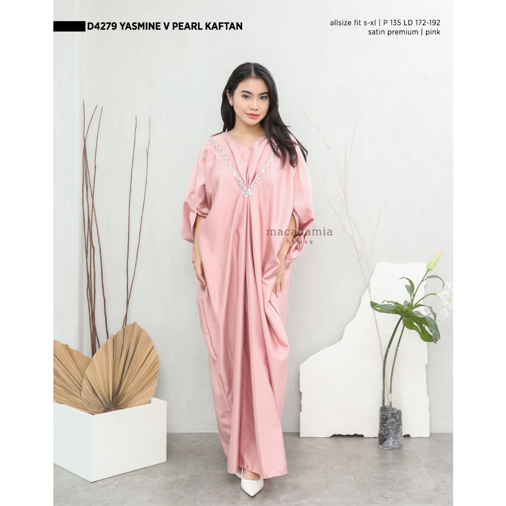 Macadamia House - D4279 Yasmine V Pearl Kaftan - KAFTAN RAYA lebaran ramadhan