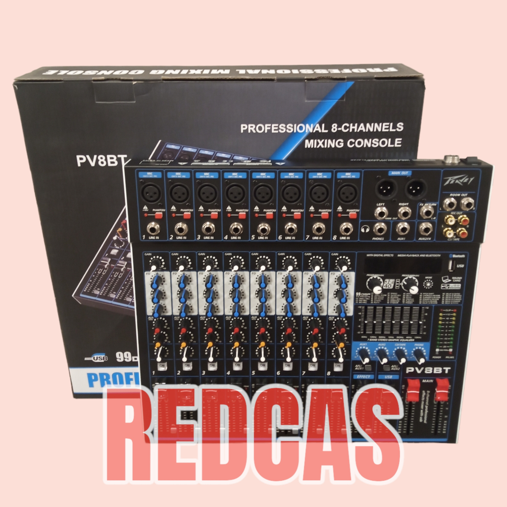 PEAVEY PV8BT AUDIO MIXER 8 CHANNEL PV 8 BT