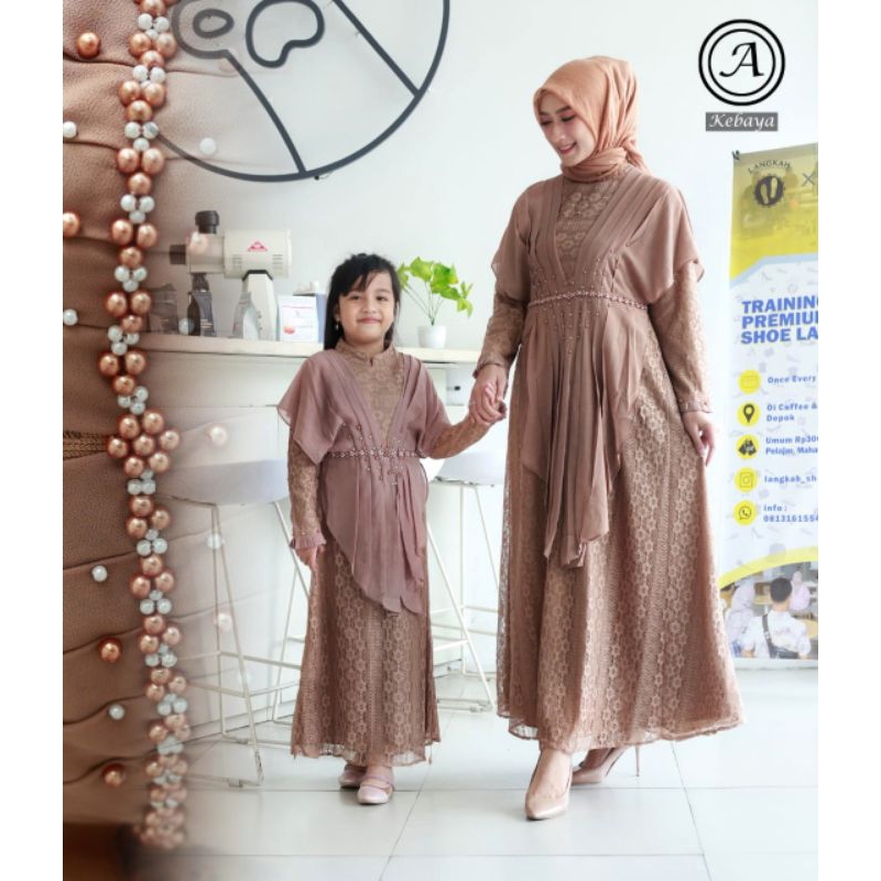 Kaftan couple mom kid ibu anak lebaran raya gamis