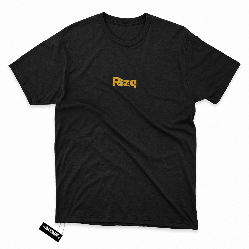 Rizq - Tshirt / Kaos Tulisan Simple/Sederhana Tema Islam - Kain Katun Tshirt / baju distro Keren gam