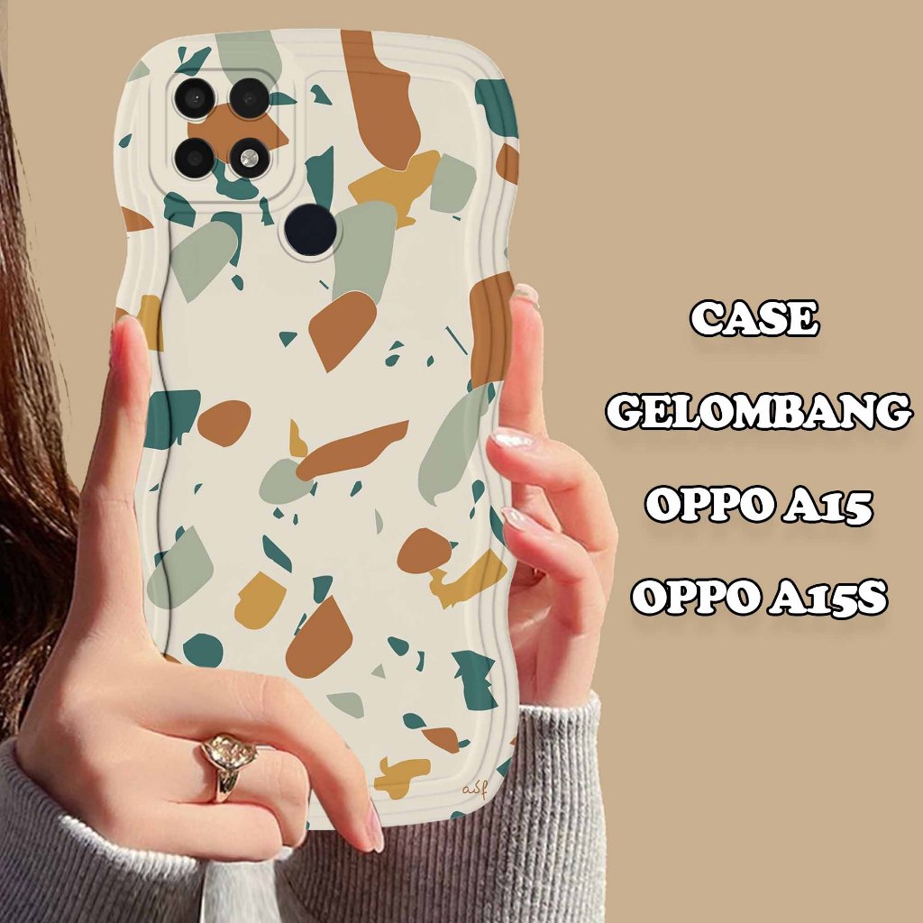 Soft Case GELOMBANG Hp Oppo A15/A15S - Oppo A15/A15S - Case Pro Camera - Fashion Case Motif Marble -