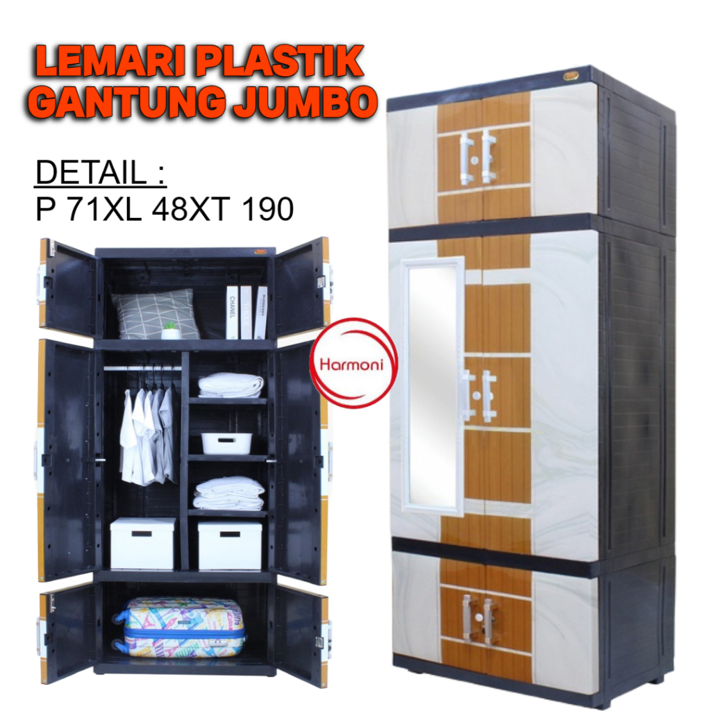 LEMARI PLASTIK GANTUNG JUMBO KACA LEMARI NAIBA JUMBO GANTUNG LEMARI PLASTIK PAKAIAN GANTUNG JUMBO