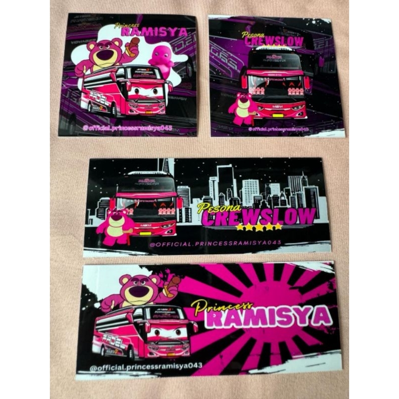 

stiker paket Ramisya edisi car 4 pcs vinil anti air
