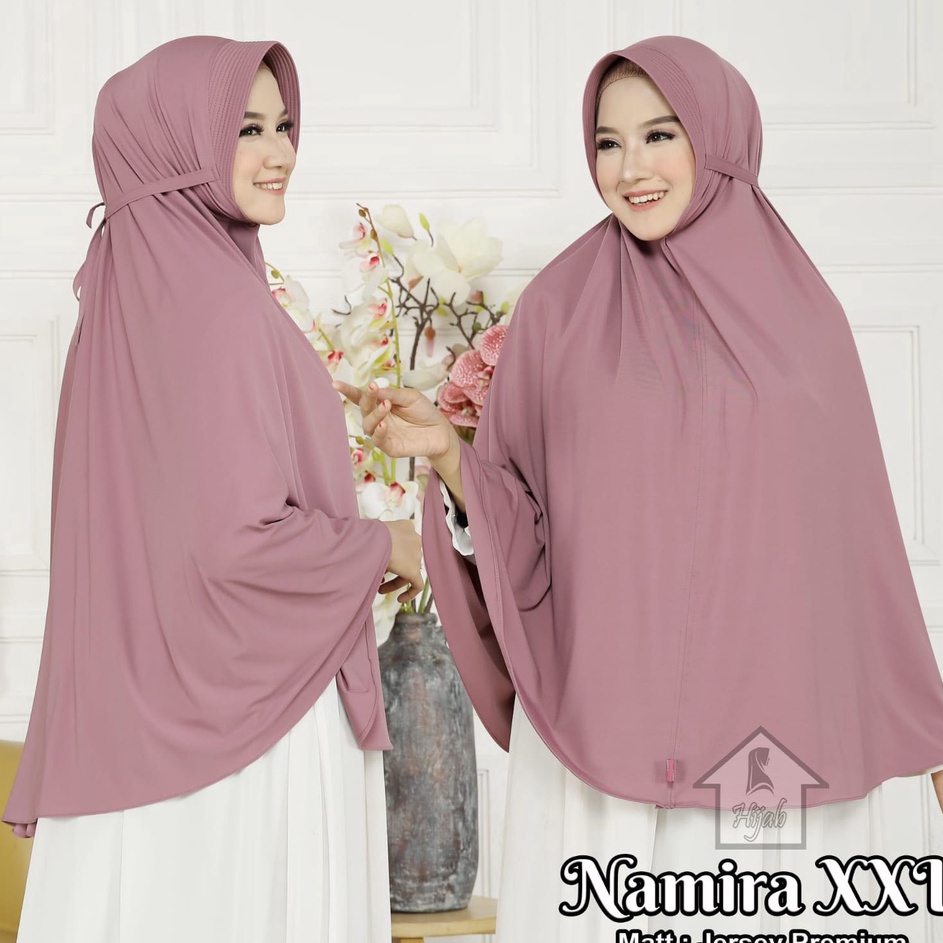 Murah  Kerudung Instan Jersey Jumbo Namira Tali LXLXXL Jilbab Instan Jersey Premium Hijab Bergo Polo