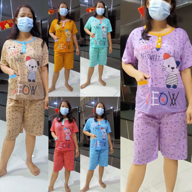 Keluaran Terbaru baju tidur wanita cantik set 34 BabyDoll bahan kaos tebal standart dewasa