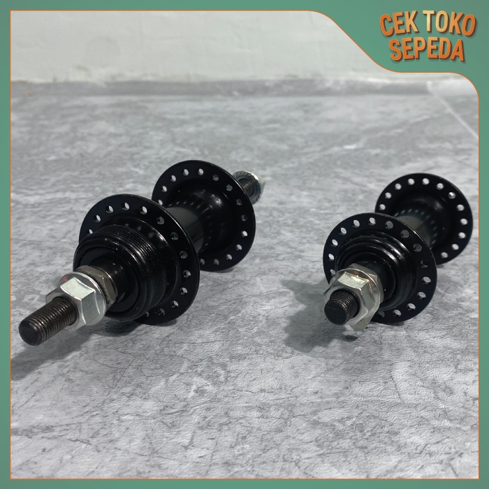 Hub nap sepeda 36 hole genio hitam depan belakang