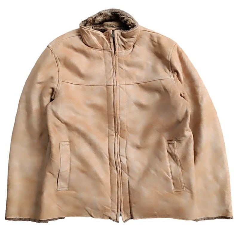 Jaket Kulit Suede Sherpa Finway Size M