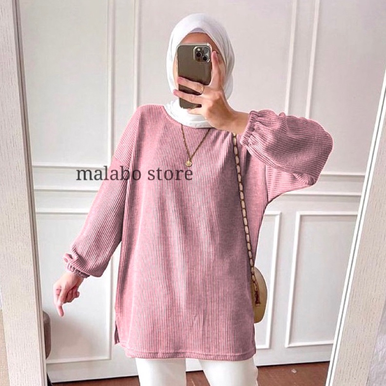 Import Terbaik Blouse Rajut Oversize Tangan Balon  Knit Batwing Puffy buruan