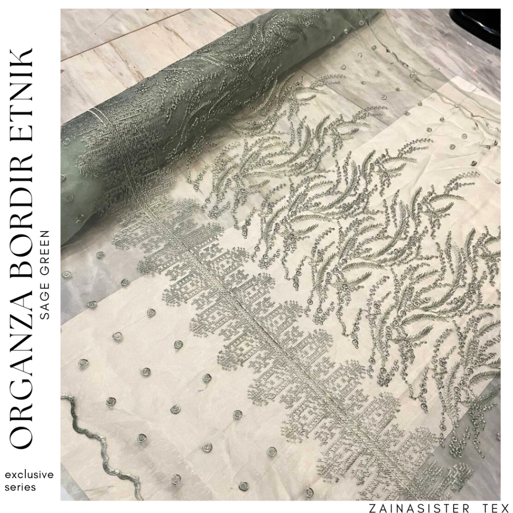 1212 Fasion sale Kain Organza Premium Bordir Motif Etnik Sapto