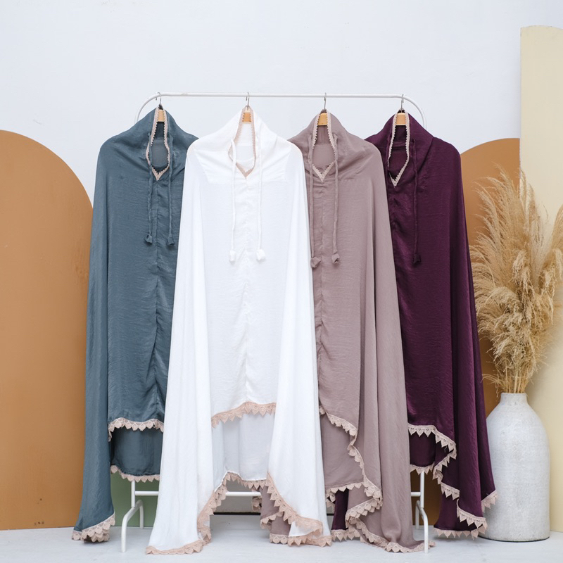 Mukena Silk Luxury ~ mukena lebaran ~ mukena mini sajadah ~ mukena satin renda