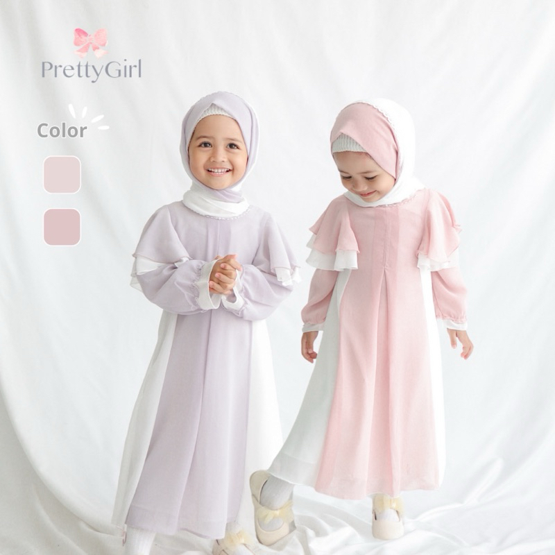 Littlezyan - (1-3y) Pretty Girls Habibah Gamis Anak Muslim + Hijab