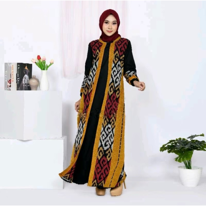 gamis tenun-gamis lebaran-kombinasi toyobo A04