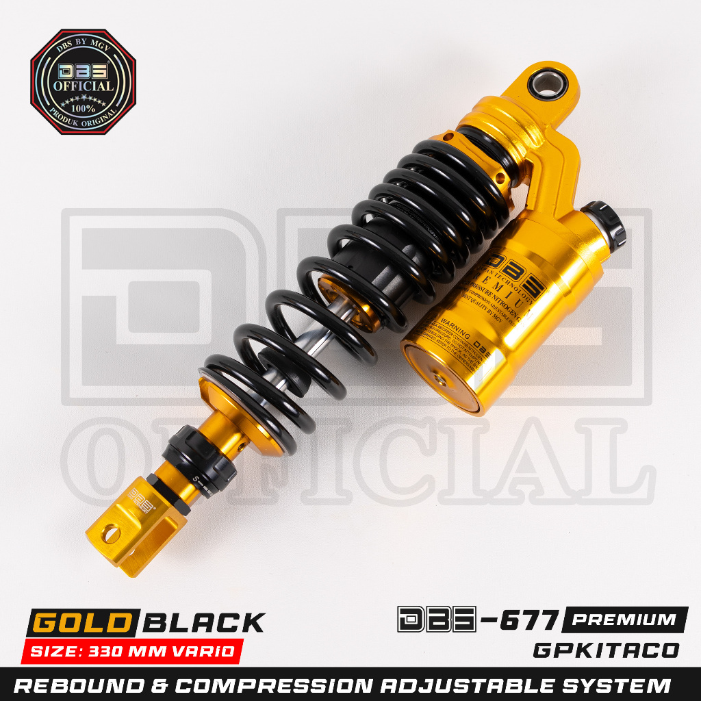 DBS 677 Series Shock Belakang Mio Beat Scoopy Genio Fino Xeon Xride Vario 125/150 310mm dan 330mm