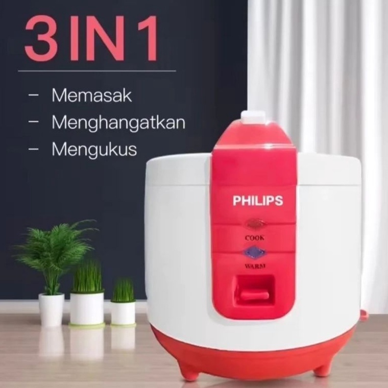 Grosir HEW Promo Rice Cooker Philips Magic Com Philip Stainless Hd3132 Mejikom 3 In 1 Penanak Nasi