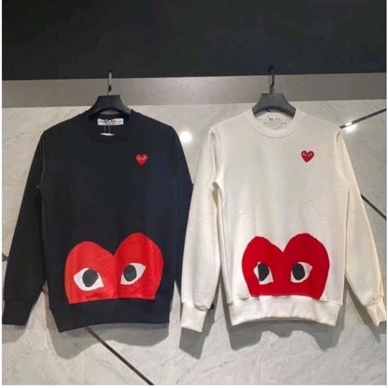 Sweater Longsleve Heart Hati CDG Sablon PLAY crewneck