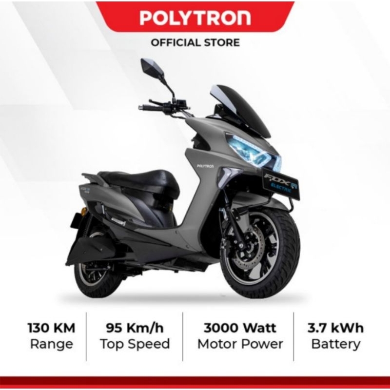 Sepeda Motor Listrik Polytron FOX S Electric Includ Baterai-Abu abu