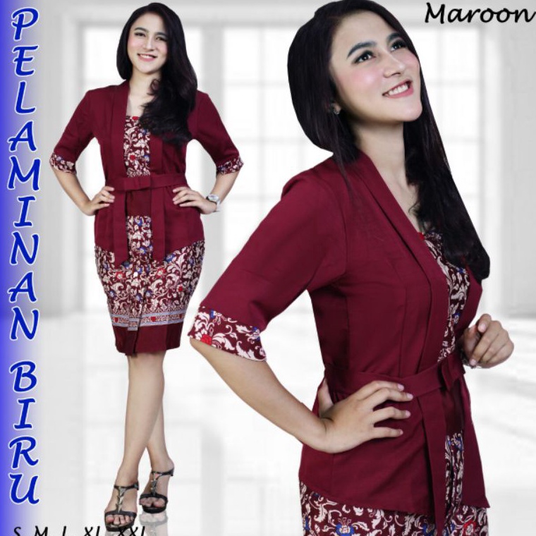 Penjualan Terbanyak IndahKebaya  SETELAN KEBAYA KUTUBARU ETP LENGAN PENDEK ANEKA WARNA  KEBAYA PESTA