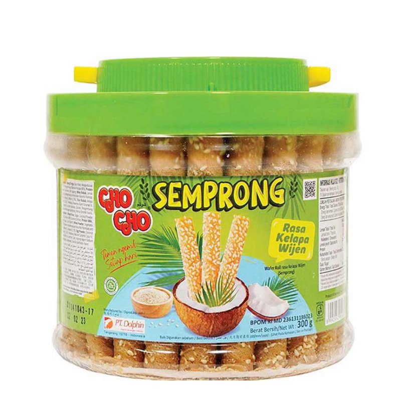 

wafer roll semprong kelapa wijen 300gr cho cho wafer kaleng