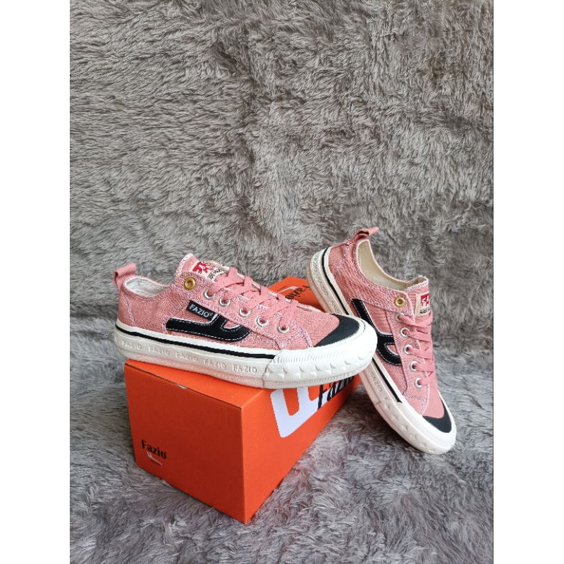 Fazio Sepatu Pria Wanita Kasual Klasik Unisex Effile Low Pink