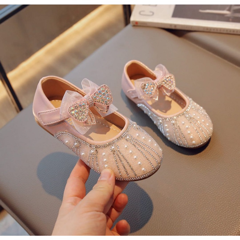 ZnZ Sneakers [COD] Sepatu Pesta Anak Perempuan Import Sepatu Anak Ukuran 23-36 Usia 1,5Tahun-9Tahun