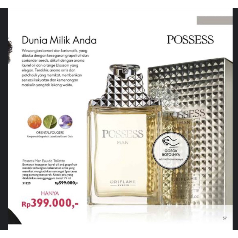 possess man oriflame ( preloved new )