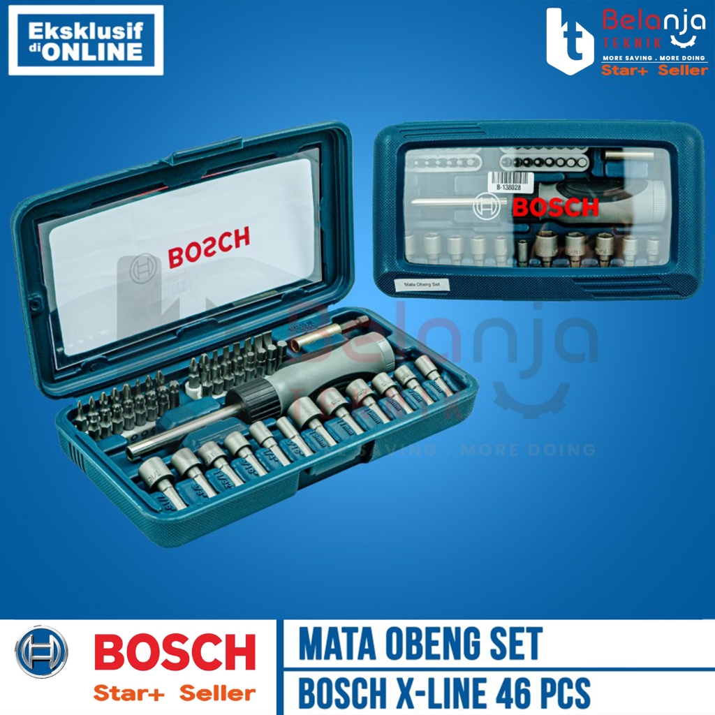 Bosch Screwdriver Set X-line 46 Pcs Mata Obeng Sock Kunci Shock Set
