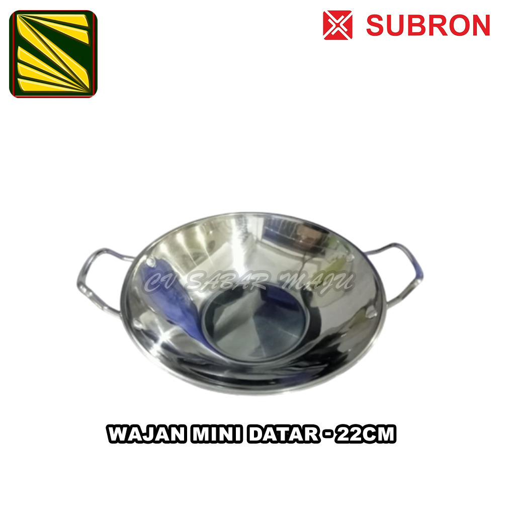 Subron Wajan Mini Datar, Wajan Serbaguna, Wajan Stainless Stell 22 CM