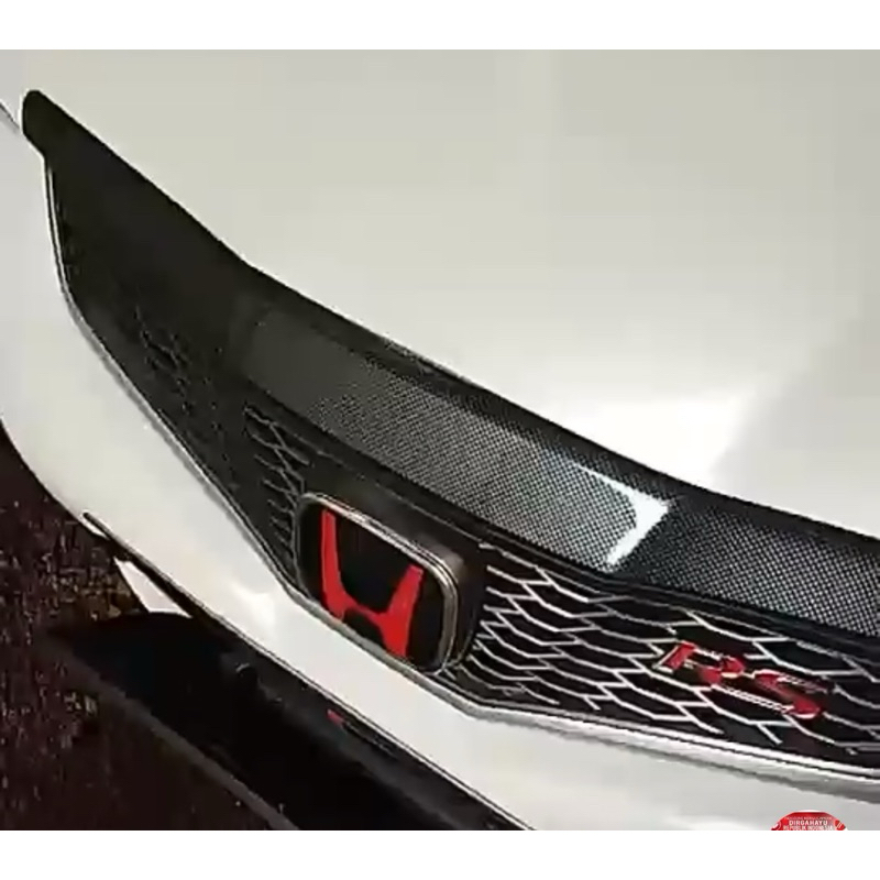 HOOD MOULDING ALL NEW JAZZ GE8 2009 2013 LIST KAP MESIN / LIS GRILL CARBON KARBON GLOSSY