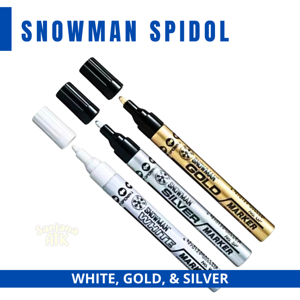 

Spidol Snowman Paint Marker Warna Putih/Gold/Silver harga Termurah 1.0 - 1.5mm