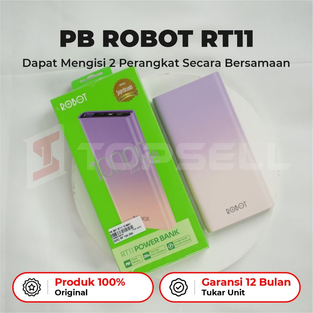 PowerBank ROBOT RT11 10000 mAh Garansi Resmi