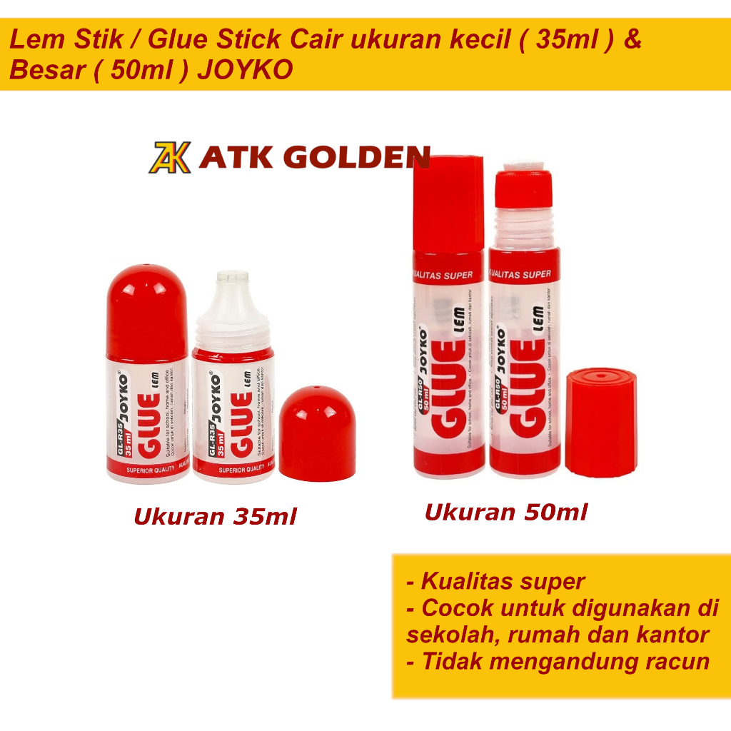

Lem Stik/Glue Stick Cair Ukuran 35ml & 50ml Joyko