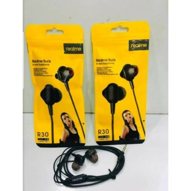 Headset Earphone Realme Stereo R30 - Handsfree Hf Realme R30 Stereo