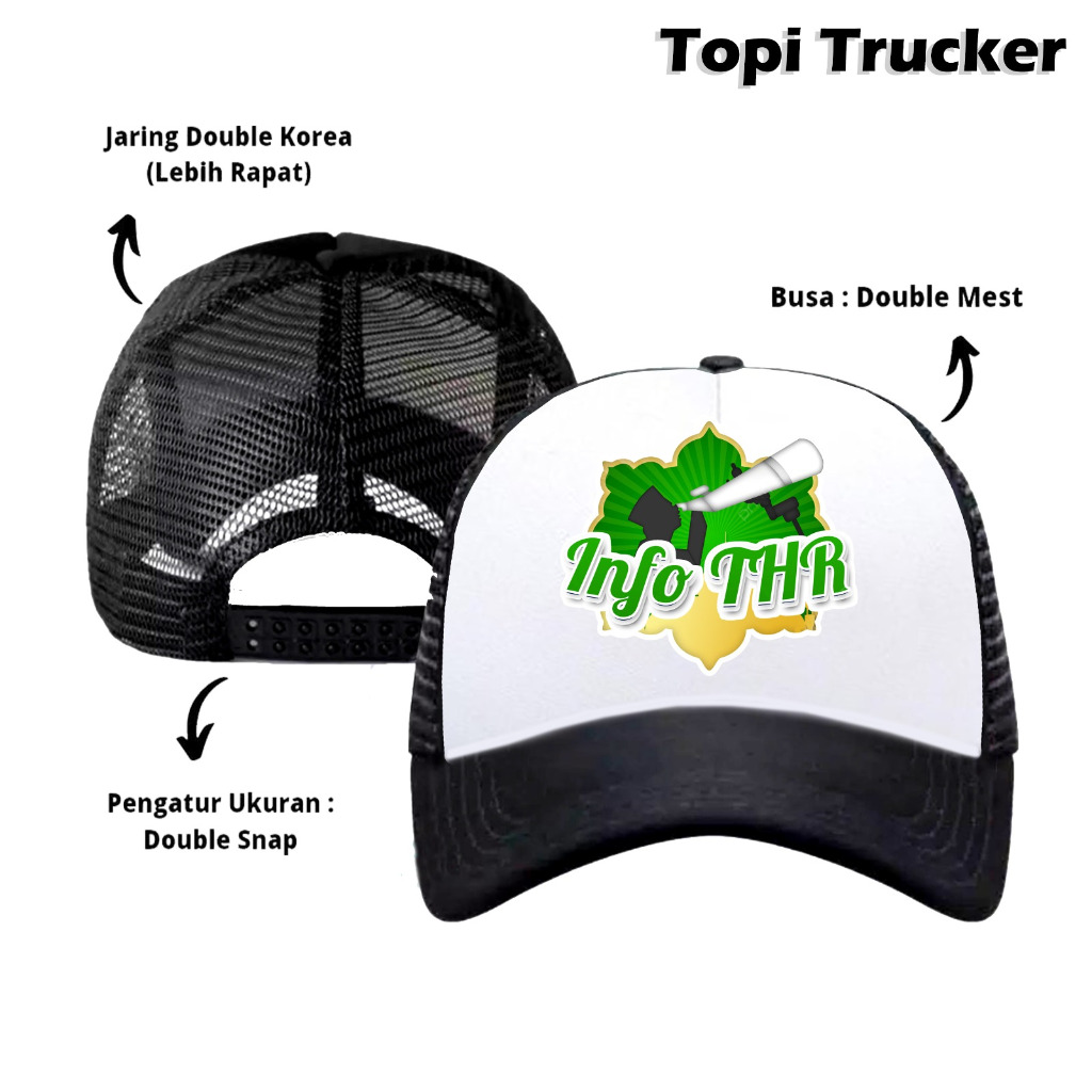 Topi Trucker Info THR Topi Lebaran Pria Wanita