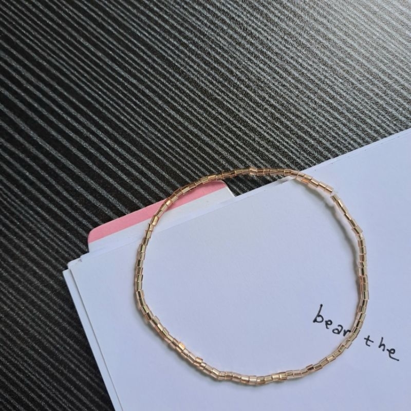 Gelang manik Glossy emas