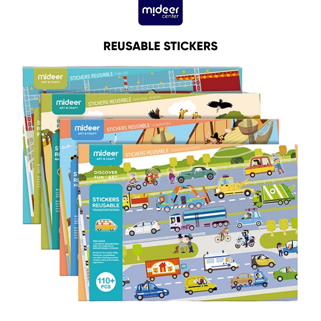 

Mideer Reusable Sticker Book Stiker Tempel Daur Ulang Mainan Edukasi Anak