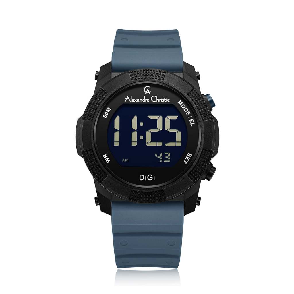 Alexandre Christie AC 9367 MHRIPBABU Biru Original / Jam Tangan Pria Digital Karet MH