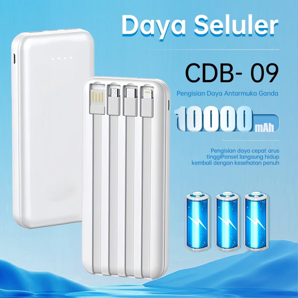 Daya Seluler 10000mAh Perlindungan ganda terhadap pengisian daya yang berlebihan dan panas berlebih